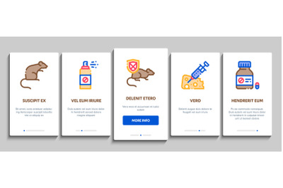Rat Protect Onboarding Elements Icons Set Vector