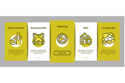 Rat Protect Onboarding Elements Icons Set Vector