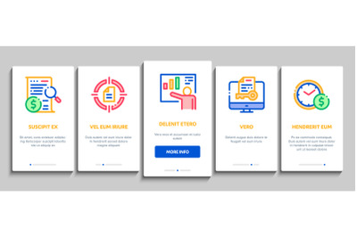 Contract Onboarding Elements Icons Set Vector