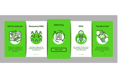 Contract Onboarding Elements Icons Set Vector