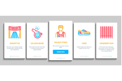 Marathon Onboarding Elements Icons Set Vector