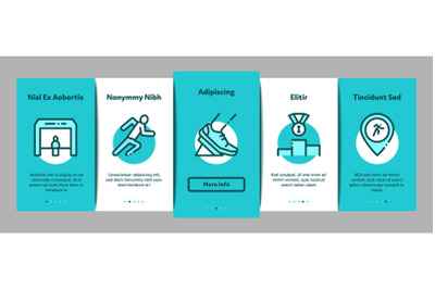 Marathon Onboarding Elements Icons Set Vector