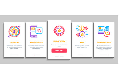 Bonus Hunting Onboarding Elements Icons Set Vector