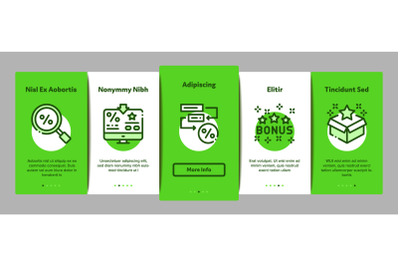 Bonus Hunting Onboarding Elements Icons Set Vector