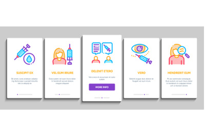 Injections Onboarding Elements Icons Set Vector