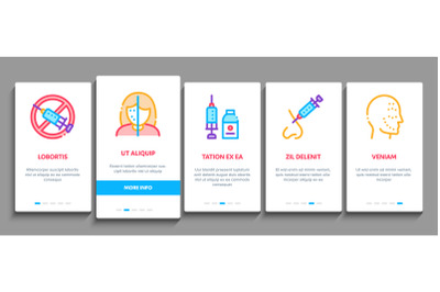 Injections Onboarding Elements Icons Set Vector