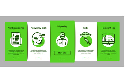 Injections Onboarding Elements Icons Set Vector