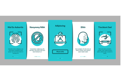 Recognition Onboarding Elements Icons Set Vector