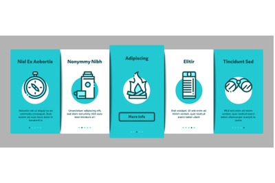 Adventure Onboarding Elements Icons Set Vector