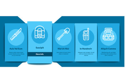 Adventure Onboarding Elements Icons Set Vector