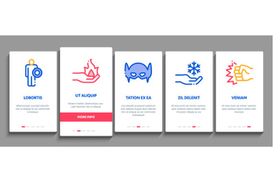 Super Hero Onboarding Elements Icons Set Vector