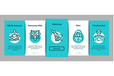 Super Hero Onboarding Elements Icons Set Vector