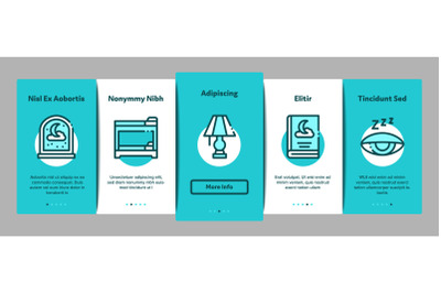 Sleeping Time Devices Onboarding Elements Icons Set Vector