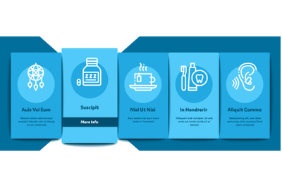 Sleeping Time Devices Onboarding Elements Icons Set Vector