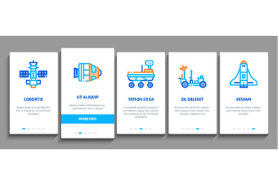 Astronaut Equipment Onboarding Elements Icons Set Vector