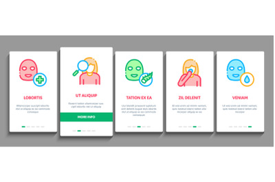 Facial Mask Healthcare Onboarding Elements Icons Set Vector