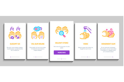 Hand Healthy Hygiene Onboarding Elements Icons Set Vector