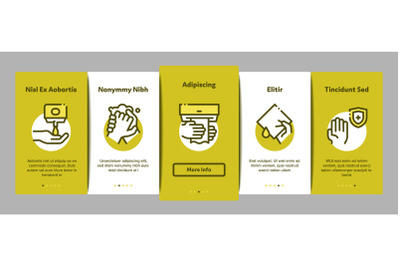 Hand Healthy Hygiene Onboarding Elements Icons Set Vector