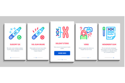 Paternity Test Dna Onboarding Elements Icons Set Vector