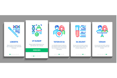 Paternity Test Dna Onboarding Elements Icons Set Vector