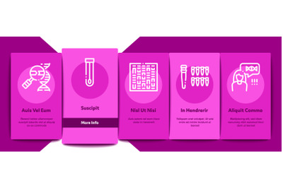 Paternity Test Dna Onboarding Elements Icons Set Vector