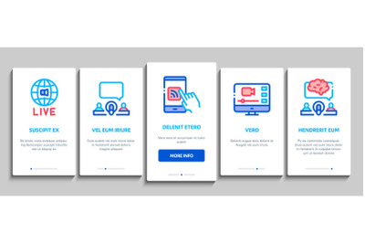 Podcast And Radio Onboarding Elements Icons Set Vector