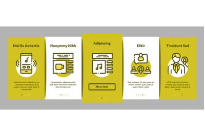 Podcast And Radio Onboarding Elements Icons Set Vector