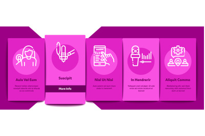 Podcast And Radio Onboarding Elements Icons Set Vector