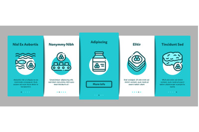 Caviar Seafood Product Onboarding Elements Icons Set Vector