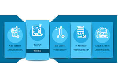 Electrical Waste Tools Onboarding Elements Icons Set Vector