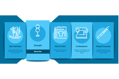 Sewing And Needlework Onboarding Elements Icons Set Vector