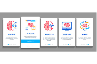 Neurology Medicine Onboarding Elements Icons Set Vector