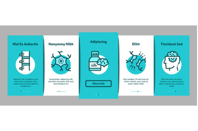 Neurology Medicine Onboarding Elements Icons Set Vector