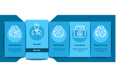 Neurology Medicine Onboarding Elements Icons Set Vector