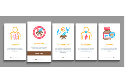 Malaria Illness Dengue Onboarding Elements Icons Set Vector