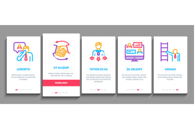 Mentor Relationship Onboarding Elements Icons Set Vector