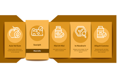 Organic Eco Foods Onboarding Elements Icons Set Vector