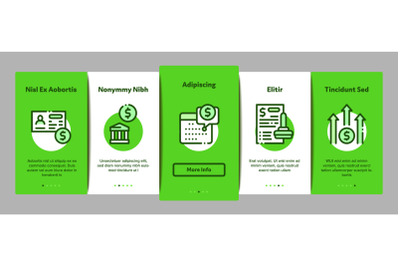 Pension Retirement Onboarding Elements Icons Set Vector