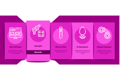 Intim Shop Sex Toys Onboarding Elements Icons Set Vector