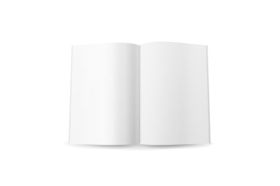 Open Magazine Spread Blank Vector. Isolated On White Background.