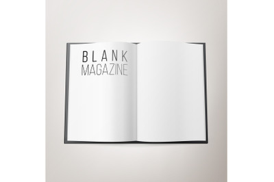 Open Magazine Spread Blank Vector. Double Spread Of Magazine, Book Or Gournal Isolated