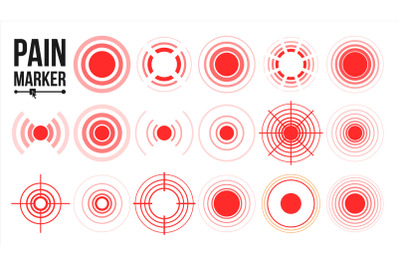 Pain Icon Vector. Red Rings. Pain Circle. Isolated Illustration