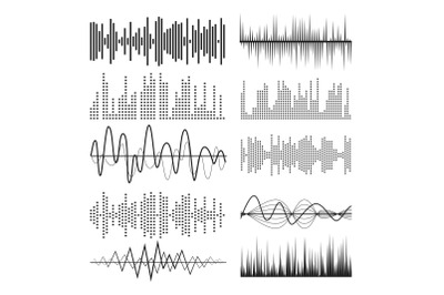 Music Sound Waves Pulse Abstract Vector.