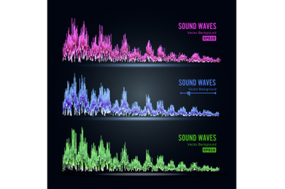 Music Sound Waves Pulse Abstract Vector. Synthesis And Electronic Sound Hearing. Abstract Technology For Creating Tunes And Ringtones.