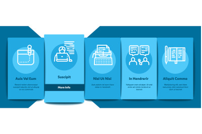 Journalist Reporter Onboarding Elements Icons Set Vector