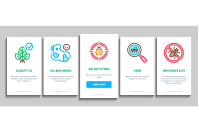 Pesticides Chemical Onboarding Elements Icons Set Vector