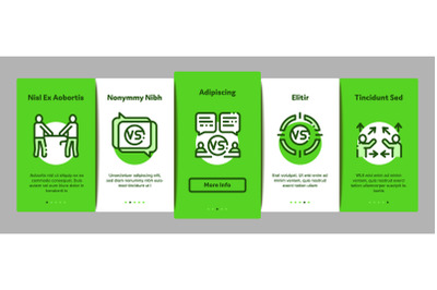 Battle Competition Onboarding Elements Icons Set Vector