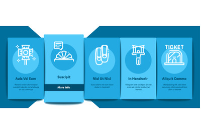 Theatre Equipment Onboarding Elements Icons Set Vector