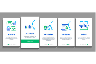 Voice Control Onboarding Elements Icons Set Vector