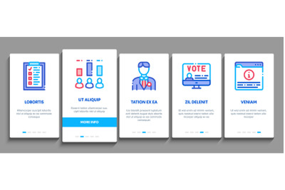 Voting And Election Onboarding Set Vector